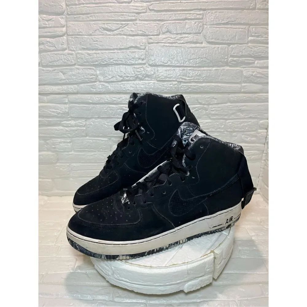 Nike Air Force High Blk/White Marble Camo Men’s Sz 11.5
